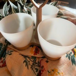 Vintage Tupperware Condiment Relish Caddy Server Cups Carrier
